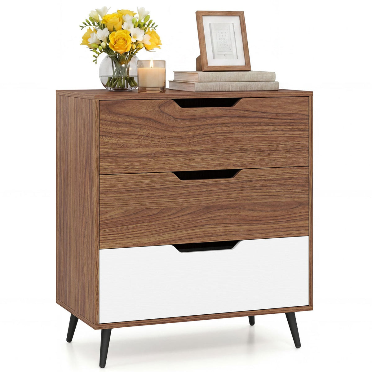3-Drawer Rustic Farmhouse Dresser - Walnut (min order qty 2)-Dressers & Chests-DECOROLALA