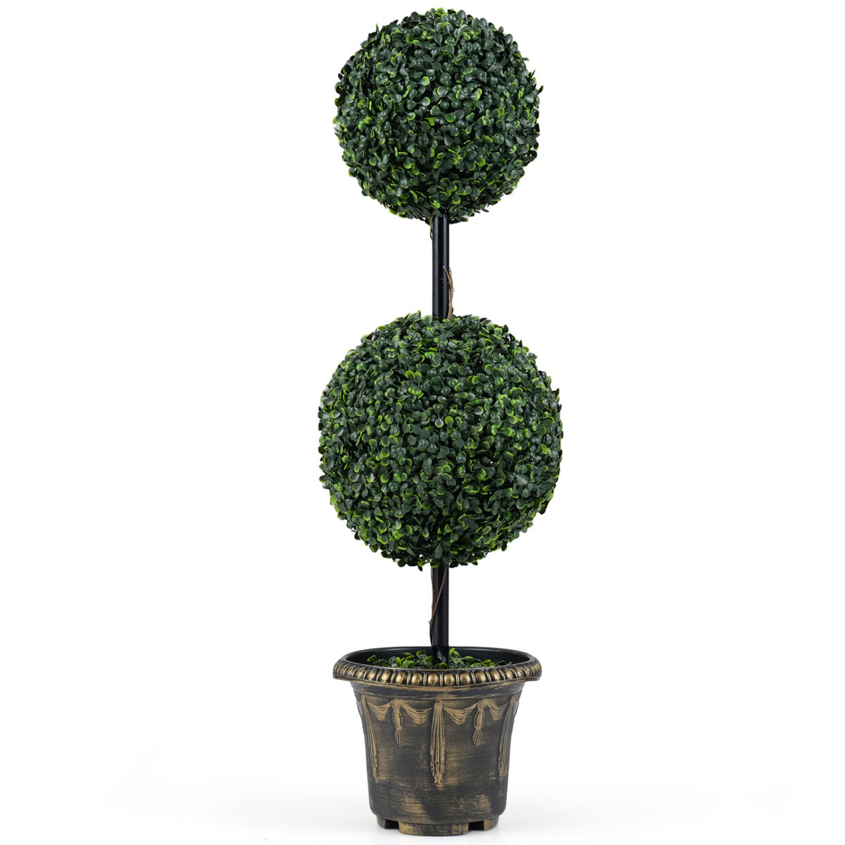 3 FT Artificial Boxwood Topiary Tree Double Ball Shrubs-Artificial Plants-DECOROLALA