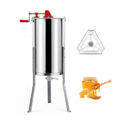 3 Frame Manual Honey Extractor with Bottom Gravity Flow Gate and Clear Lid for Home Apiary-Small Appliances-DECOROLALA