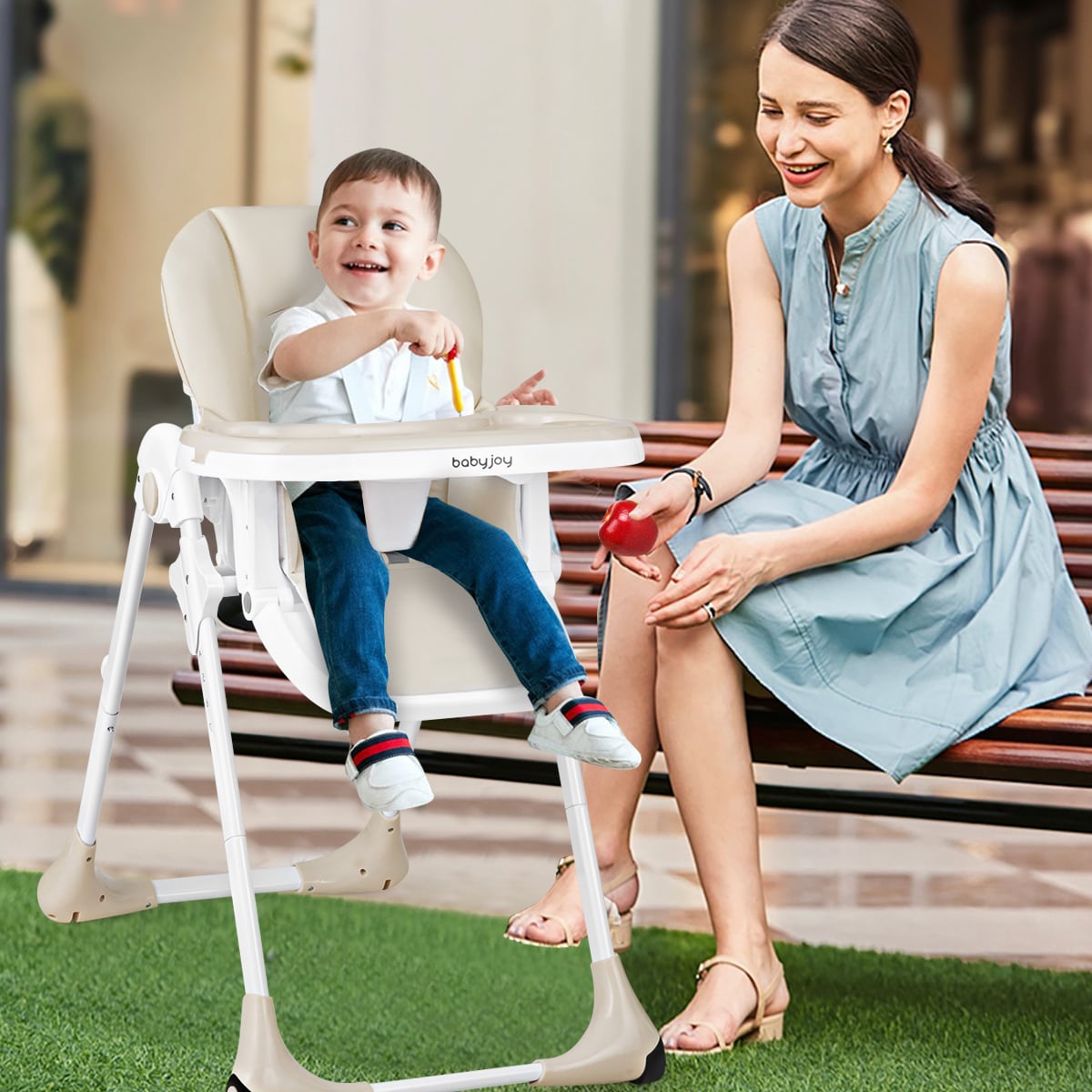 3-In-1 Convertible Baby High Chair for Toddlers-Beige-High Chairs-DECOROLALA