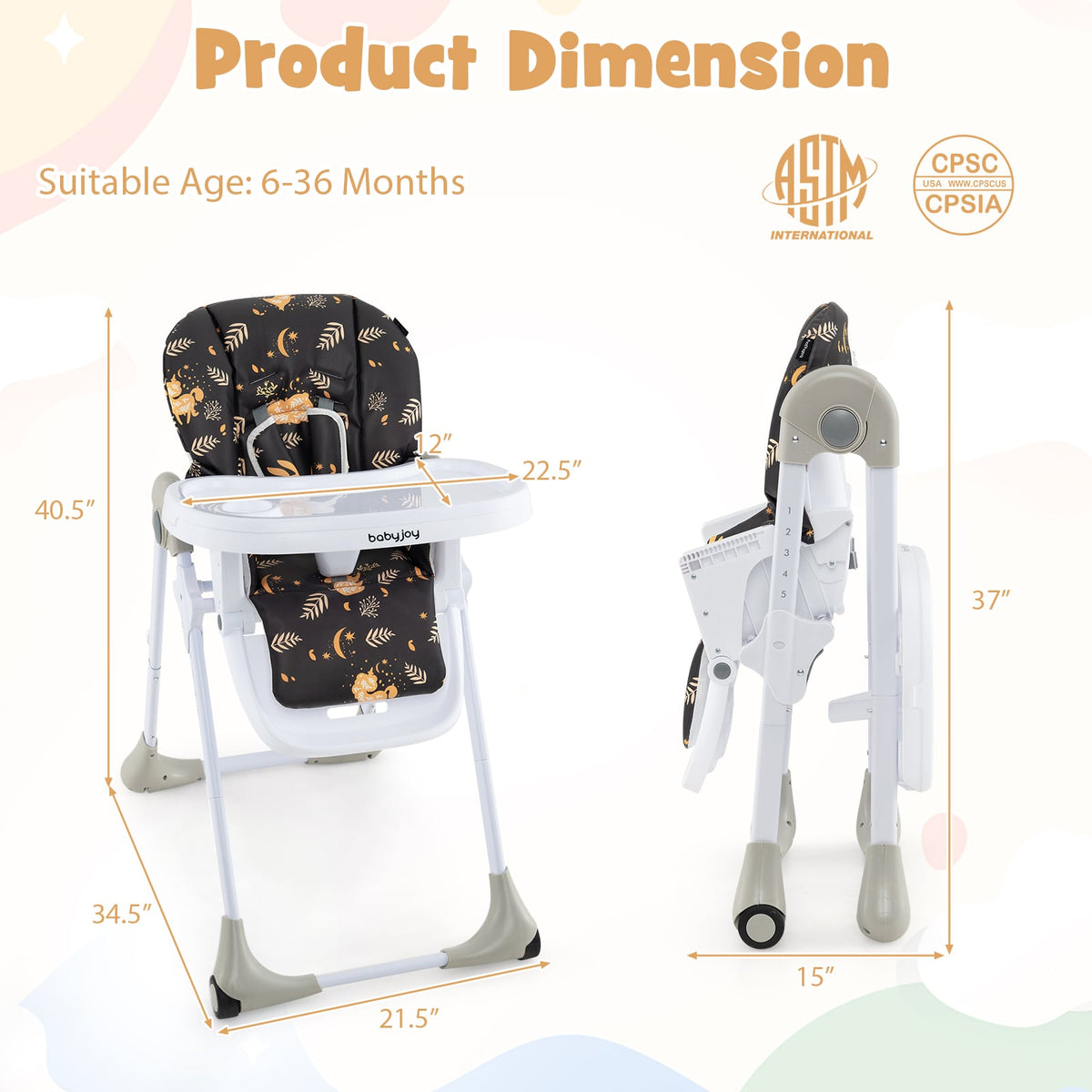 3-In-1 Convertible Baby High Chair for Toddlers-Dark Brown-High Chairs-DECOROLALA