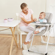 3-In-1 Convertible Baby High Chair for Toddlers-Gray-High Chairs-DECOROLALA