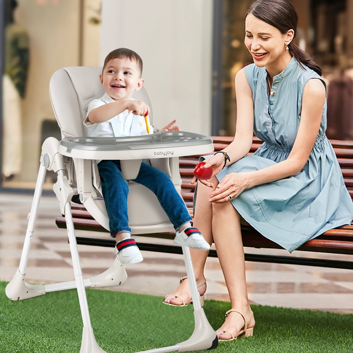 3-In-1 Convertible Baby High Chair for Toddlers-Gray-High Chairs-DECOROLALA
