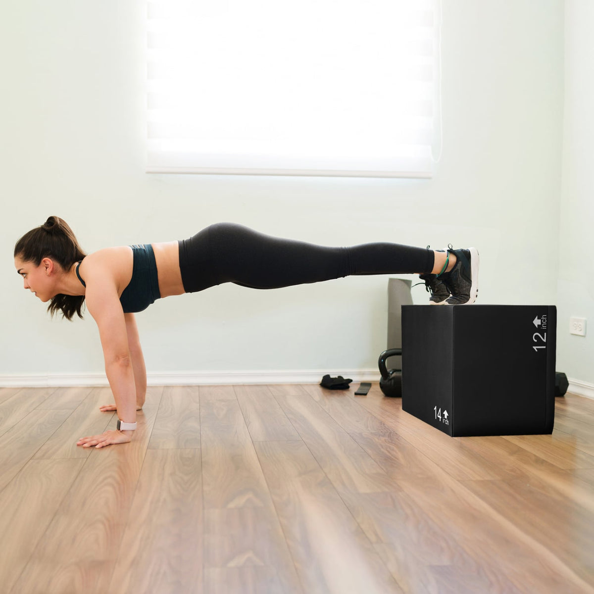 3 In 1 Foam Plyometric Box with 3 Heights and Easy-to-Clean PU Cover-16 Inches-Yoga & Gym Mats-DECOROLALA
