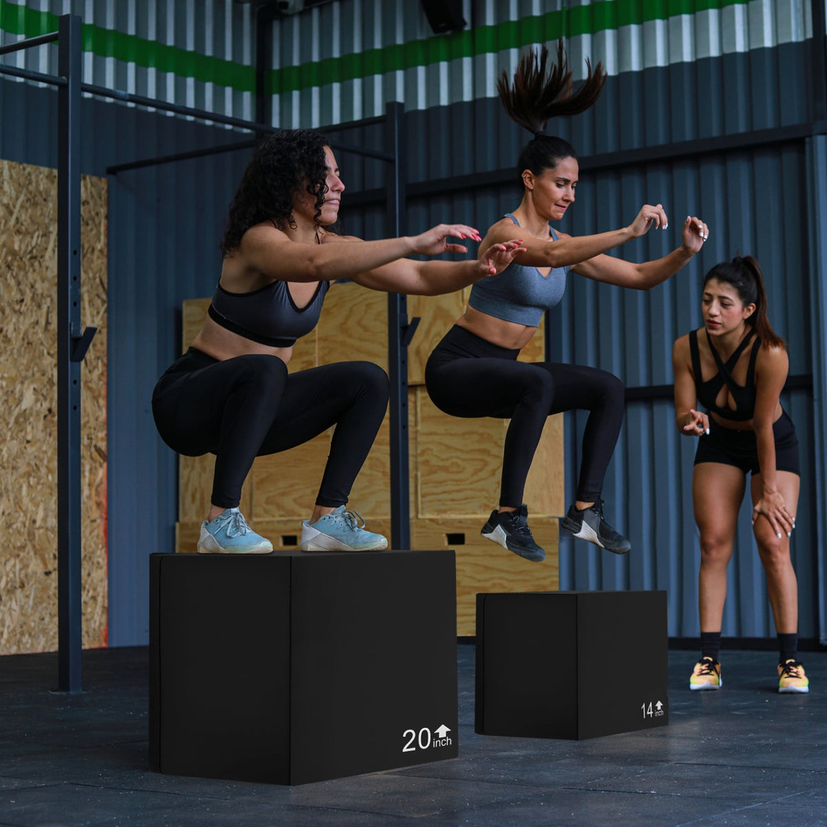 3 In 1 Foam Plyometric Box with 3 Heights and Easy-to-Clean PU Cover-16 Inches-Yoga & Gym Mats-DECOROLALA