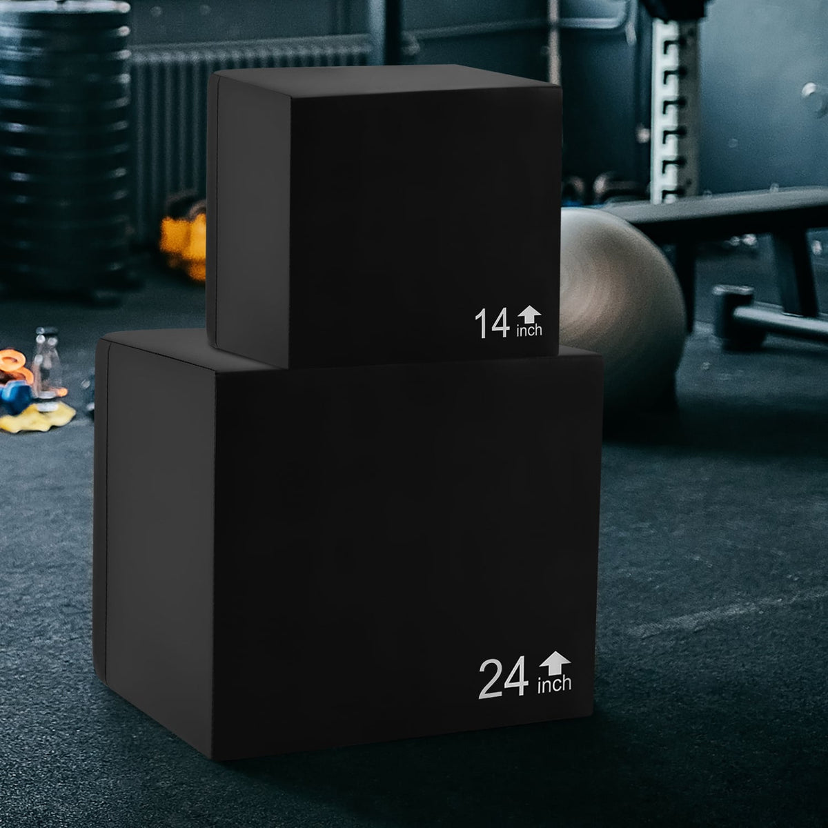 3 In 1 Foam Plyometric Box with 3 Heights and Easy-to-Clean PU Cover-16 Inches-Yoga & Gym Mats-DECOROLALA