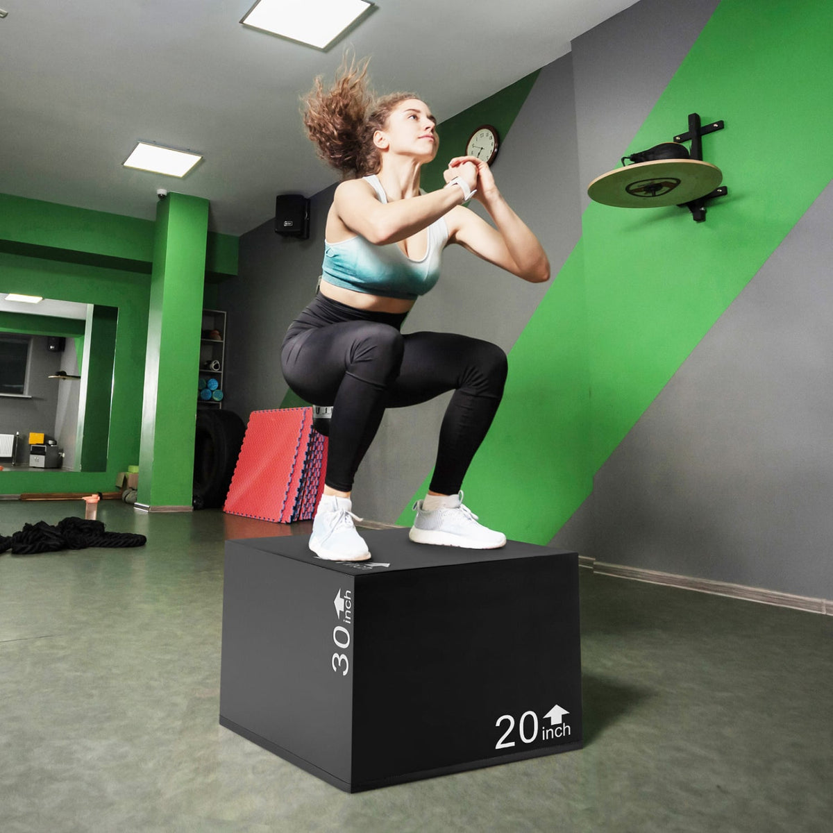 3 In 1 Foam Plyometric Box with 3 Heights and Easy-to-Clean PU Cover-30 inches-Yoga & Gym Mats-DECOROLALA