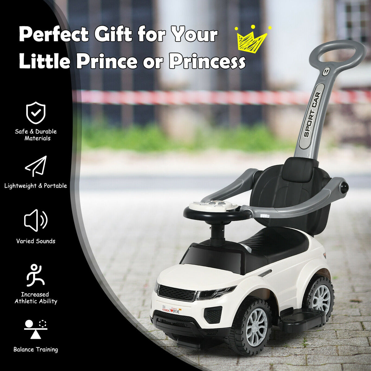 3 In 1 Ride on Push Car Toddler Stroller Sliding Car with Music