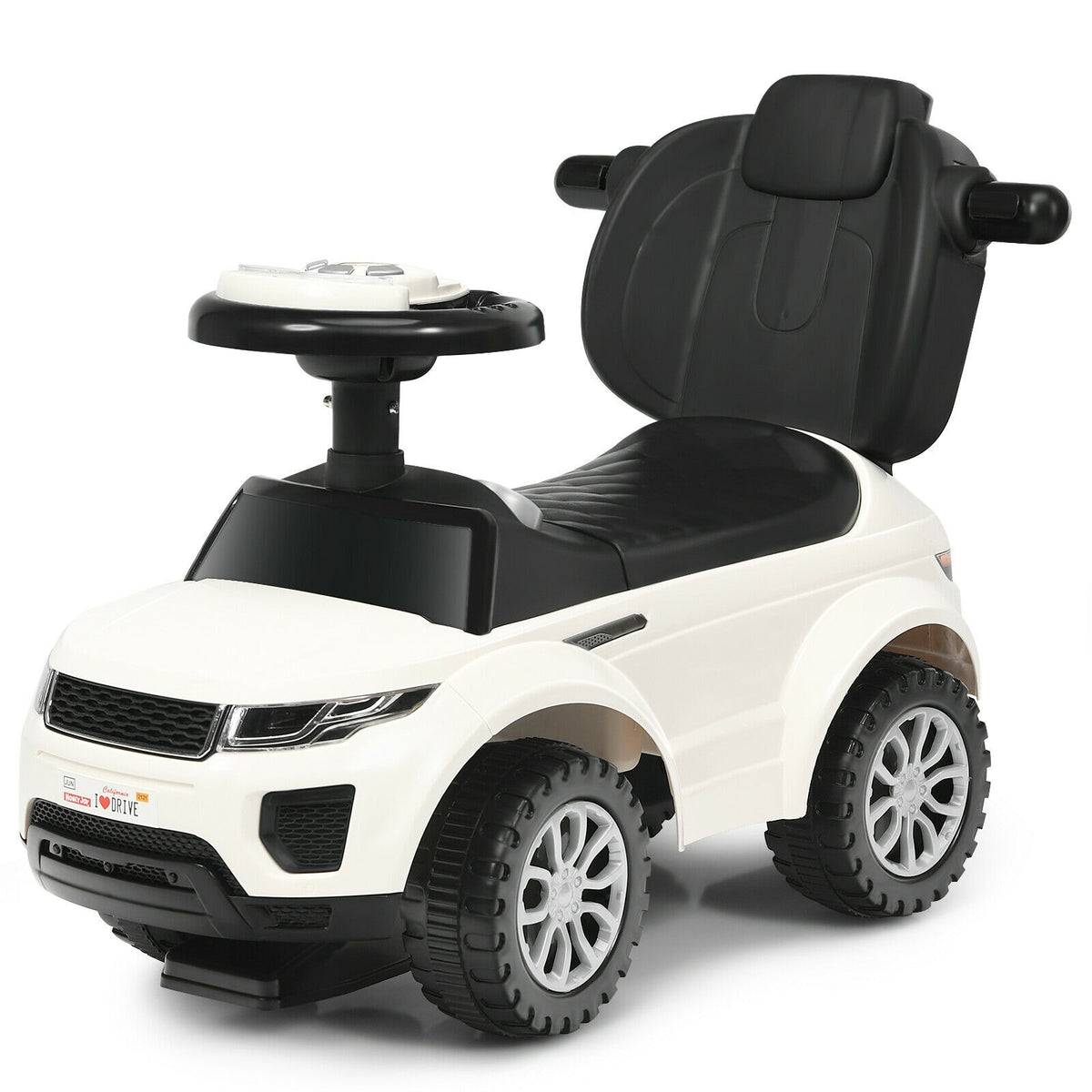 Voiture à pousser 3-en-1 pour tout-petit, poussette et voiture à glisser, avec musique