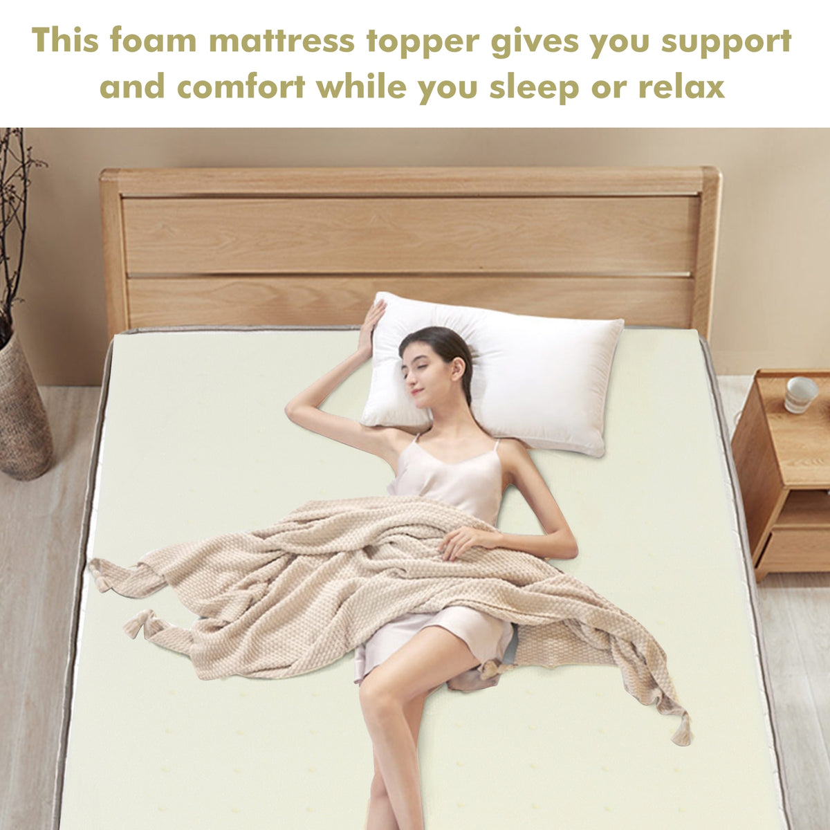 3-Inch Bed Mattress Topper Air Cotton for All Night’s Comfy Soft Mattress Pad-Twin Size-Mattresses-DECOROLALA