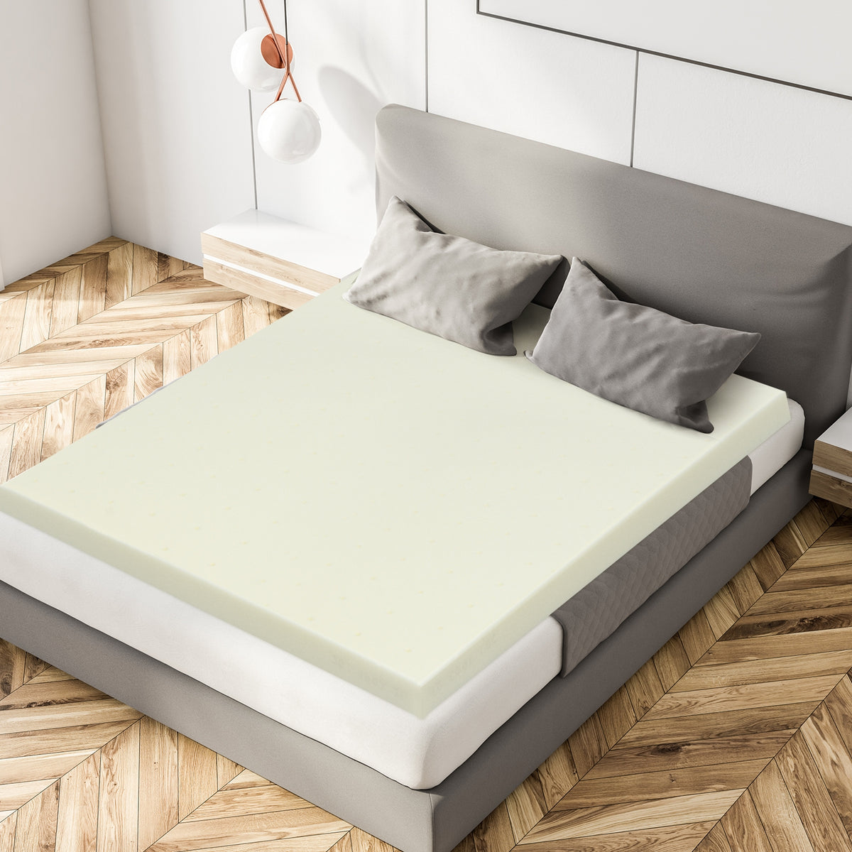 3-Inch Bed Mattress Topper Air Cotton for All Night’s Comfy Soft Mattress Pad-Twin Size-Mattresses-DECOROLALA