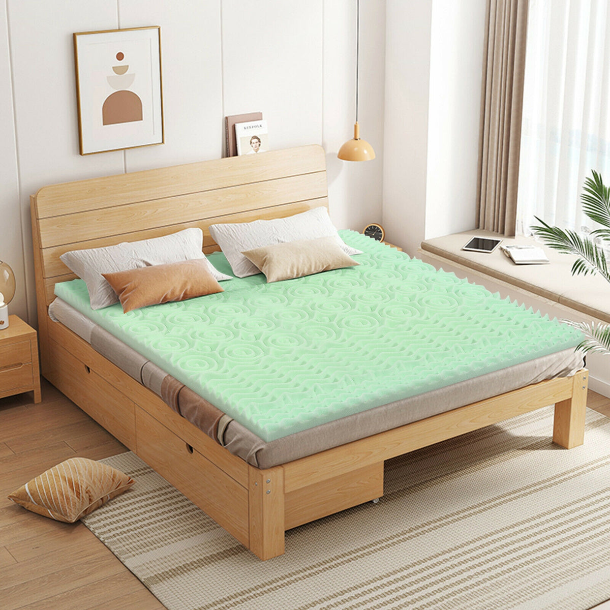 3 Inch Comfortable Mattress Topper Cooling Air Foam-King Size-Mattresses-DECOROLALA