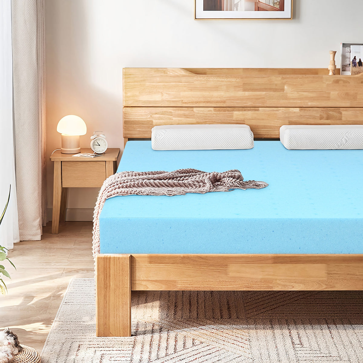 3 Inch Gel-Infused Cooling Bed Topper for All-Night Comfy-75 x 39 inch-Mattresses-DECOROLALA