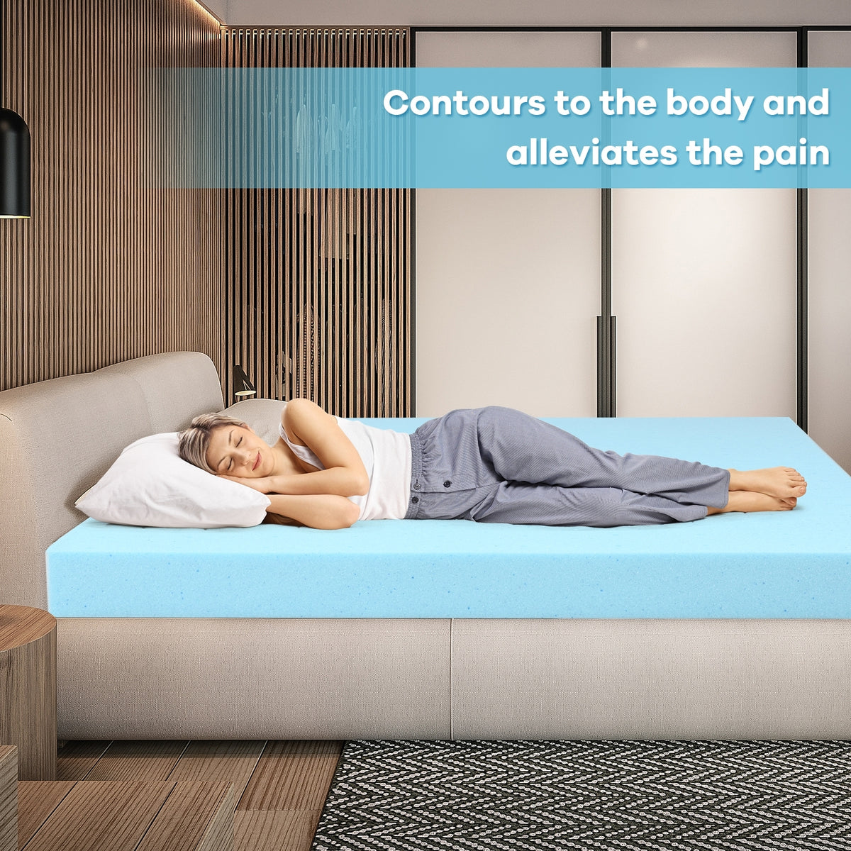 3 Inch Gel-Infused Cooling Bed Topper for All-Night Comfy-80 x 60 inch-Mattresses-DECOROLALA