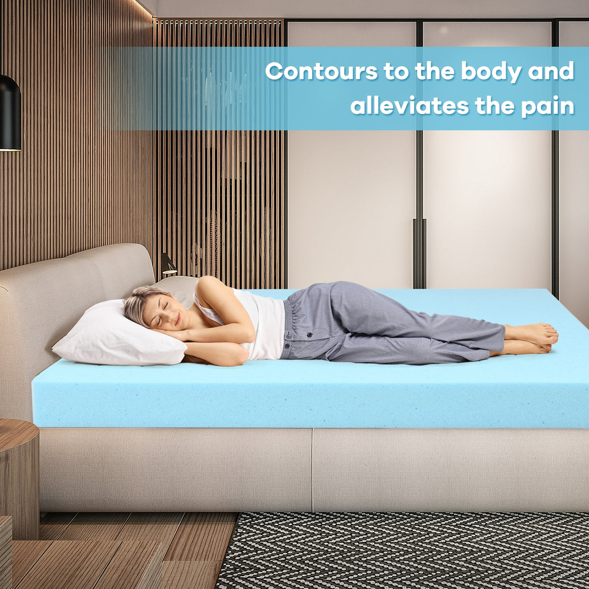 3 Inch Gel-Infused Cooling Bed Topper for All-Night Comfy-80 x 76 inch-Mattresses-DECOROLALA