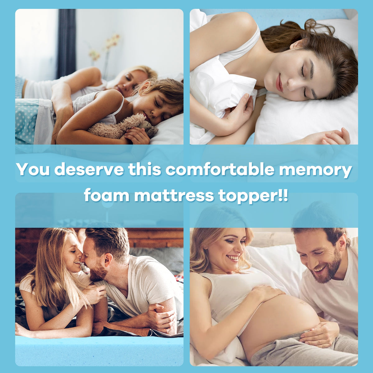 3 Inch Gel-Infused Cooling Bed Topper for All-Night Comfy-80 x 76 inch-Mattresses-DECOROLALA