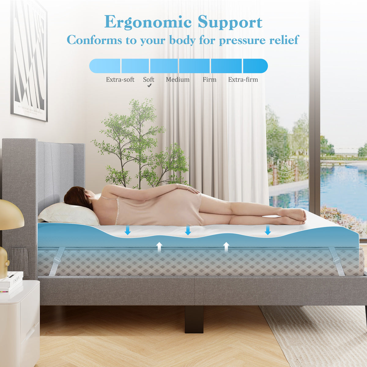 3 Inch Gel-Infused Memory Foam Mattress Topper with Removable Cover-Twin Size-Mattresses-DECOROLALA