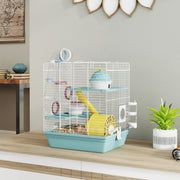 3-Level Hamster Cage with DIY Tunnel System - Blue 16" H-Small Animals-DECOROLALA