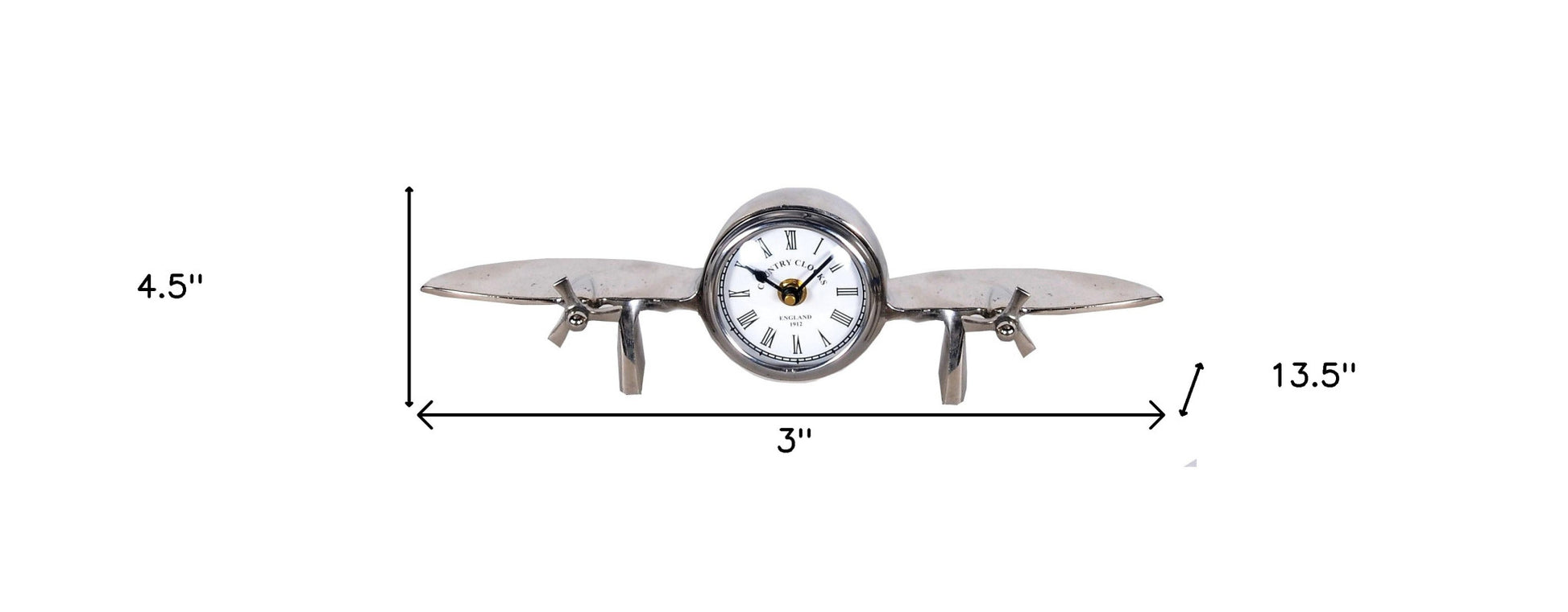 3" Novelty Nickel Metal And Glass Analog Wall Clock-Wall Clocks-DECOROLALA