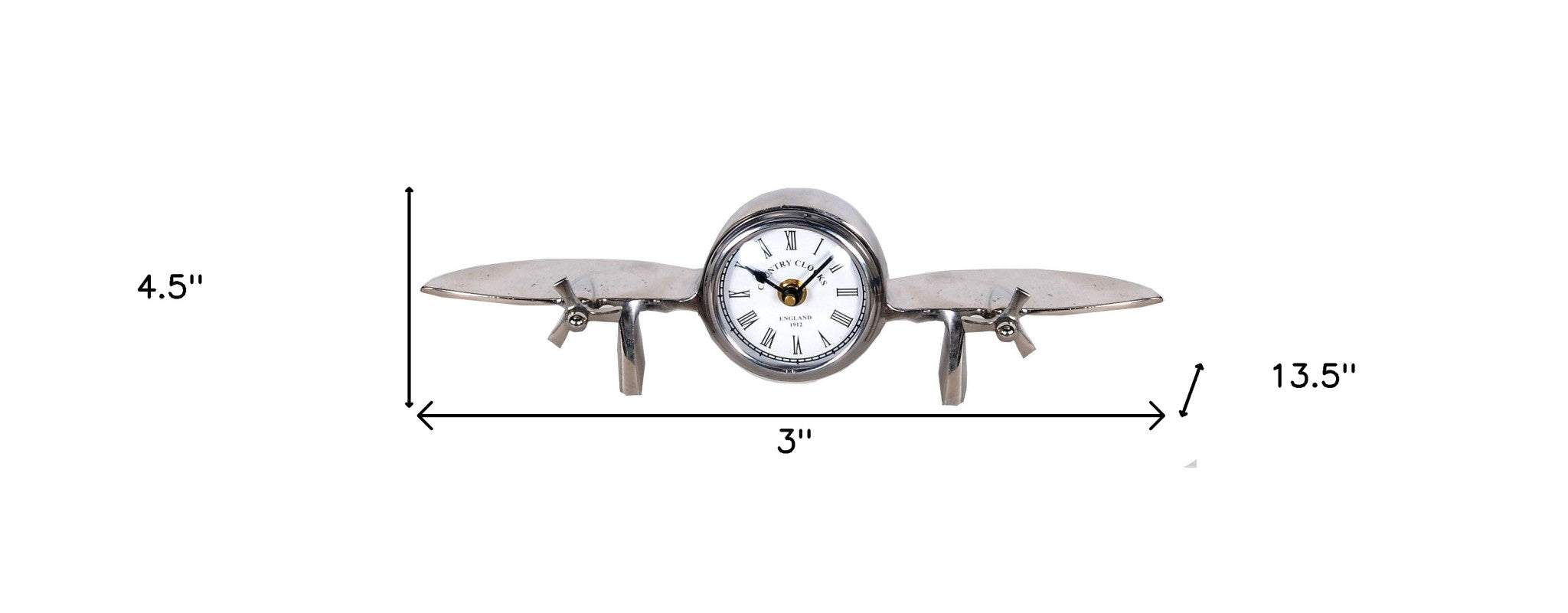 3" Novelty Nickel Metal And Glass Analog Wall Clock-Wall Clocks-DECOROLALA