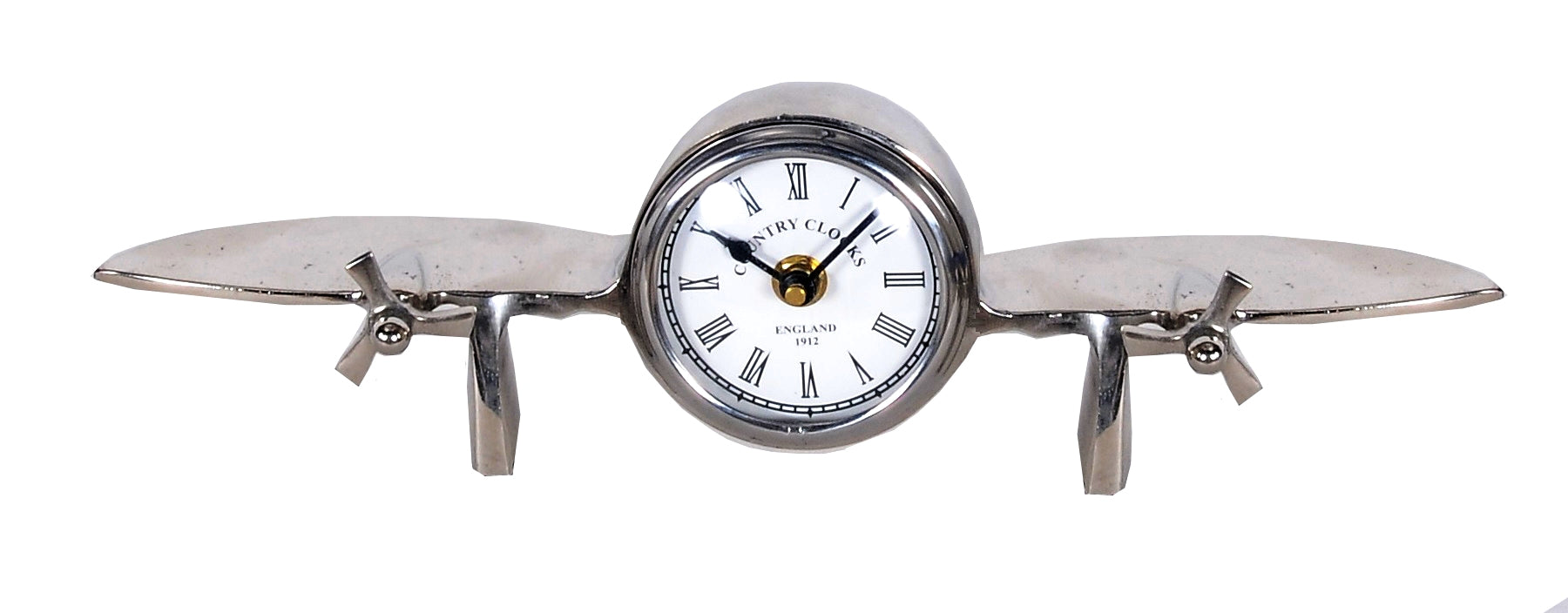 3" Novelty Nickel Metal And Glass Analog Wall Clock-Wall Clocks-DECOROLALA