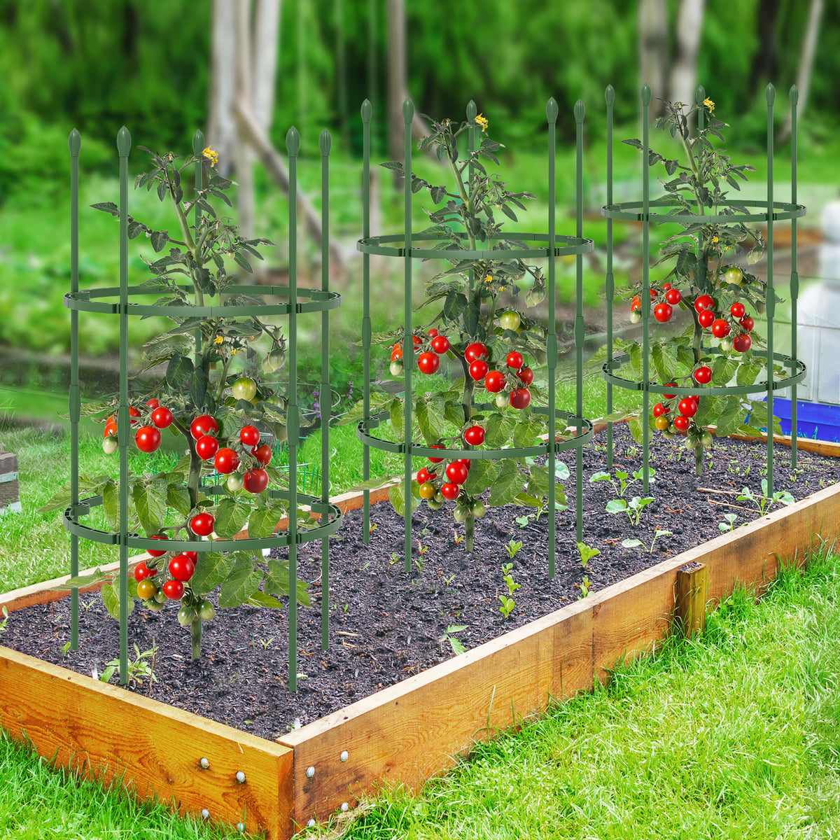 3-Pack Garden Trellis 60 Inch Tall Plant Support Stands with Clips and Ties-S-Plant Supports-DECOROLALA