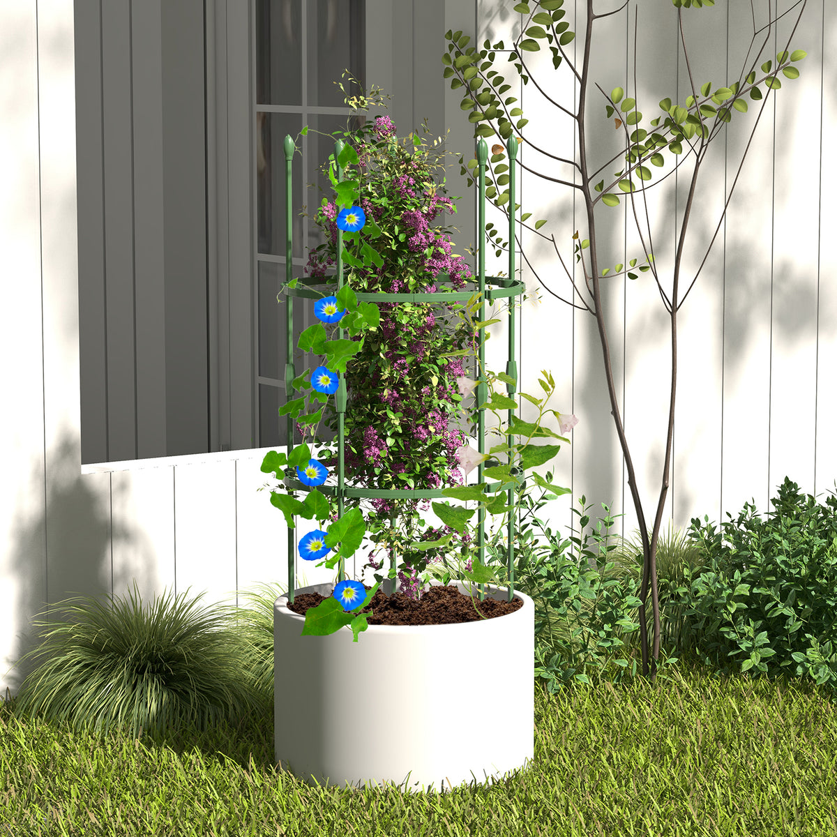3-Pack Garden Trellis 60 Inch Tall Plant Support Stands with Clips and Ties-S-Plant Supports-DECOROLALA