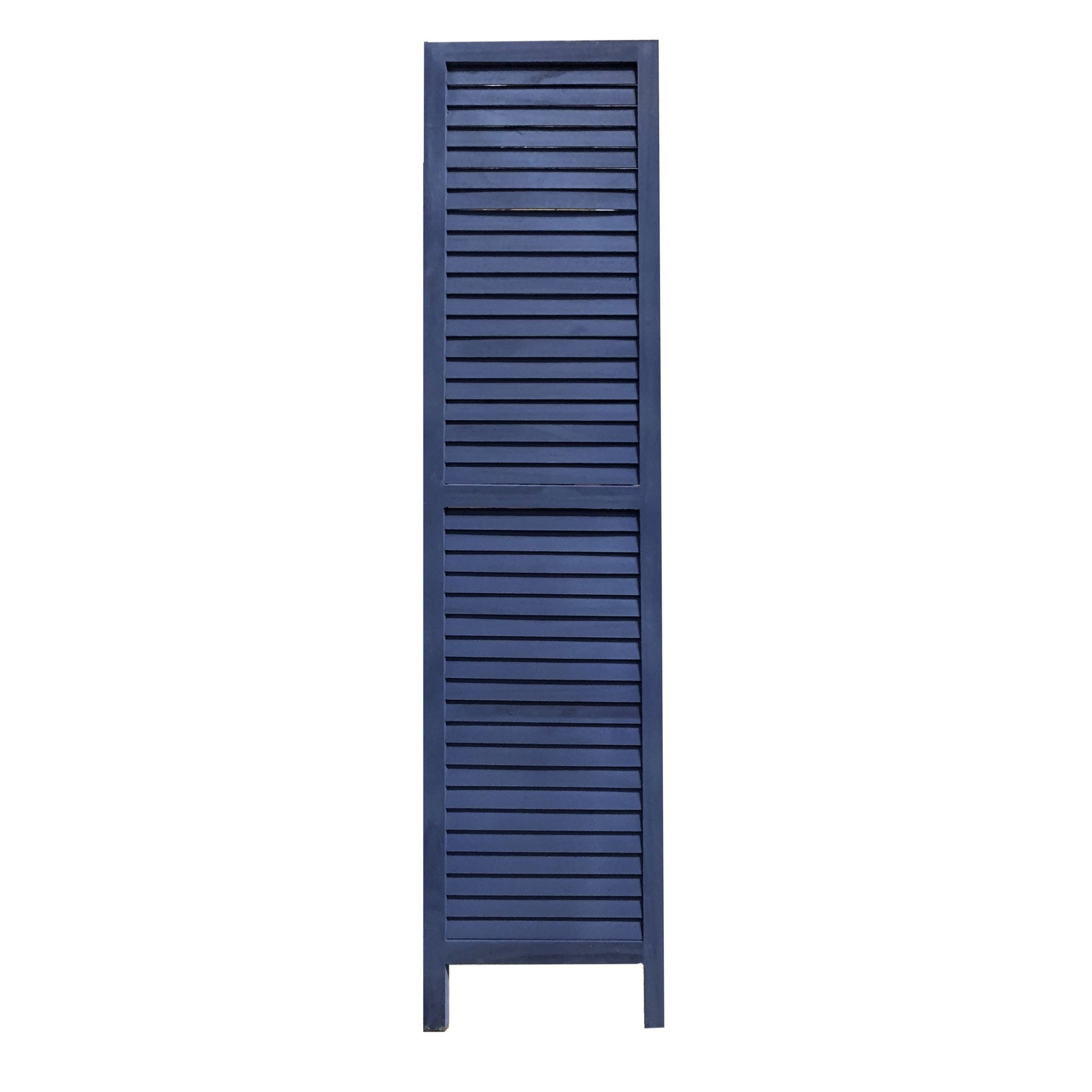 3 Panel Dark Blue Shutter Screen Room Divider-Room Dividers-DECOROLALA