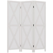 3-Panel Farmhouse Wood Room Divider - White 5.6FT-Home Furnishings > Living Room Furniture > Room Dividers-DECOROLALA