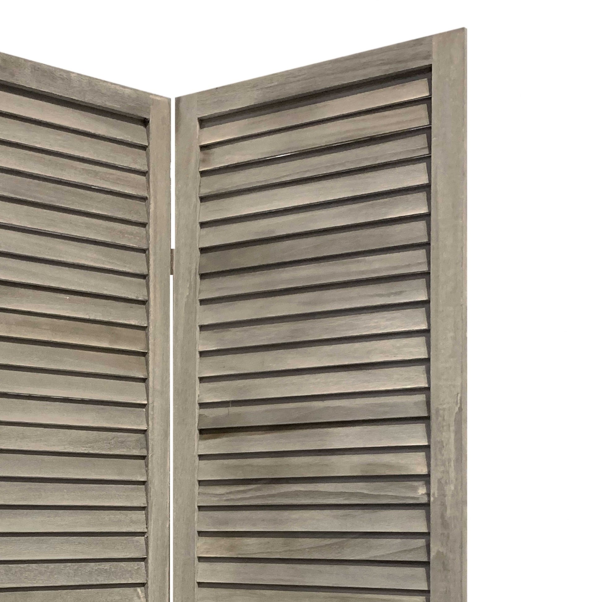 3 Panel Grey Shutter Screen Room Divider-Room Dividers-DECOROLALA