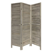 3 Panel Grey Shutter Screen Room Divider-Room Dividers-DECOROLALA