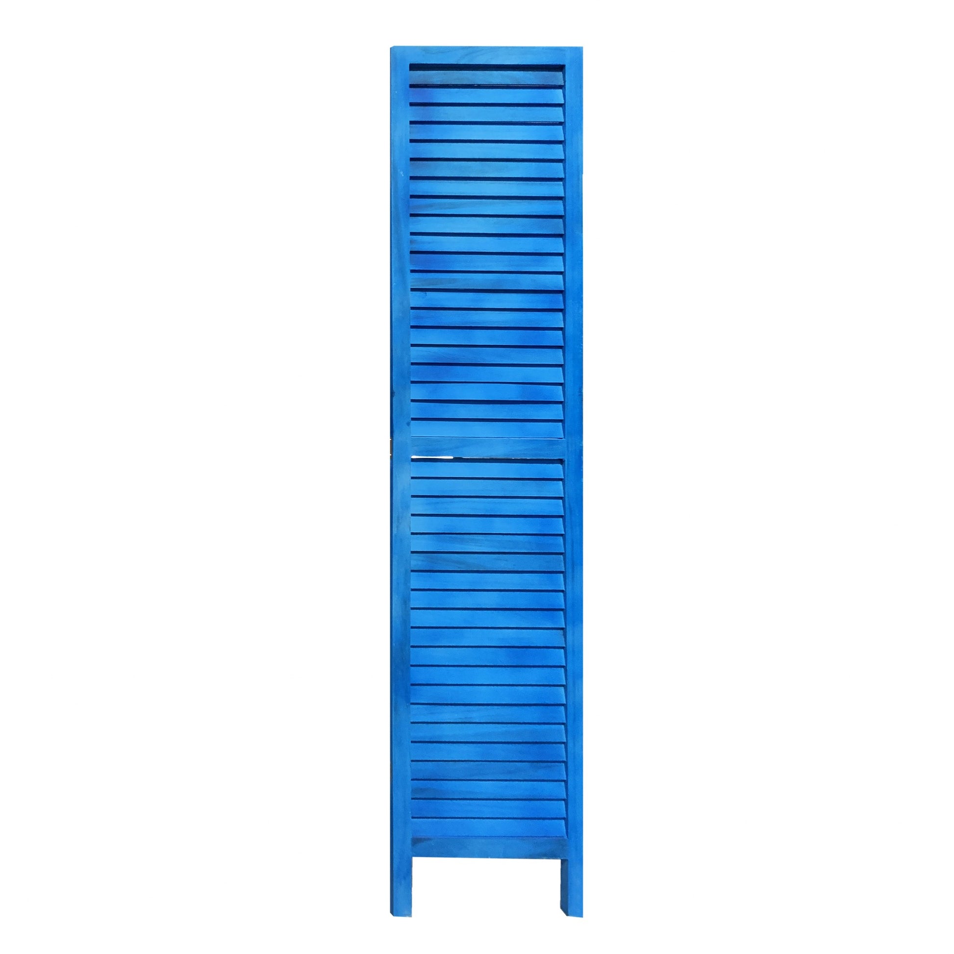 3 Panel Light Blue Shutter Screen Room Divider-Room Dividers-DECOROLALA
