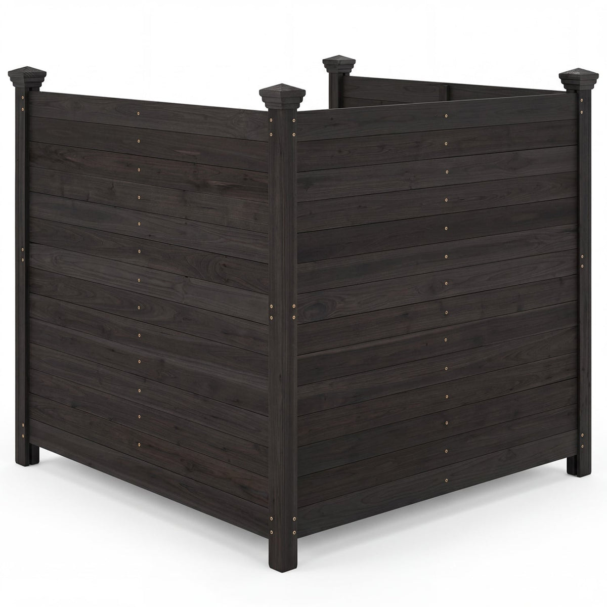 3-Panel Outdoor Privacy Air Conditioner Fence for Outside-Black-Outdoor Privacy Screens-DECOROLALA