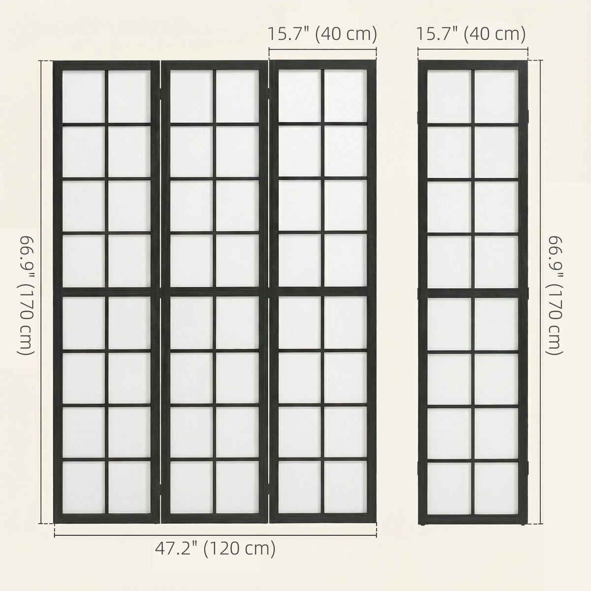 3 Panel Room Divider - 5.6 ft Folding Wood Privacy Screen-Home Furnishings > Living Room Furniture > Room Dividers-DECOROLALA