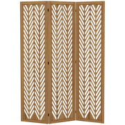 3-Panel Wood Room Divider - 5.6ft Tall Light Brown-Home Furnishings > Living Room Furniture > Room Dividers-DECOROLALA