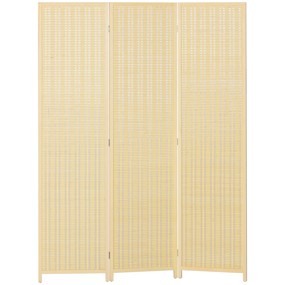 3-Panel Woven Bamboo Room Divider - Natural Wood 71" H-Home Furnishings > Living Room Furniture > Room Dividers-DECOROLALA