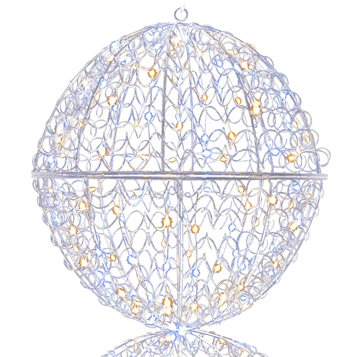 3 Pcs Lighted Christmas Balls Large Standing/Hanging Metal Sphere Lights with 435 LEDs-Christmas Decorations & Accessories-DECOROLALA