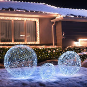 3 Pcs Lighted Christmas Balls Large Standing/Hanging Metal Sphere Lights with 435 LEDs-Christmas Decorations & Accessories-DECOROLALA
