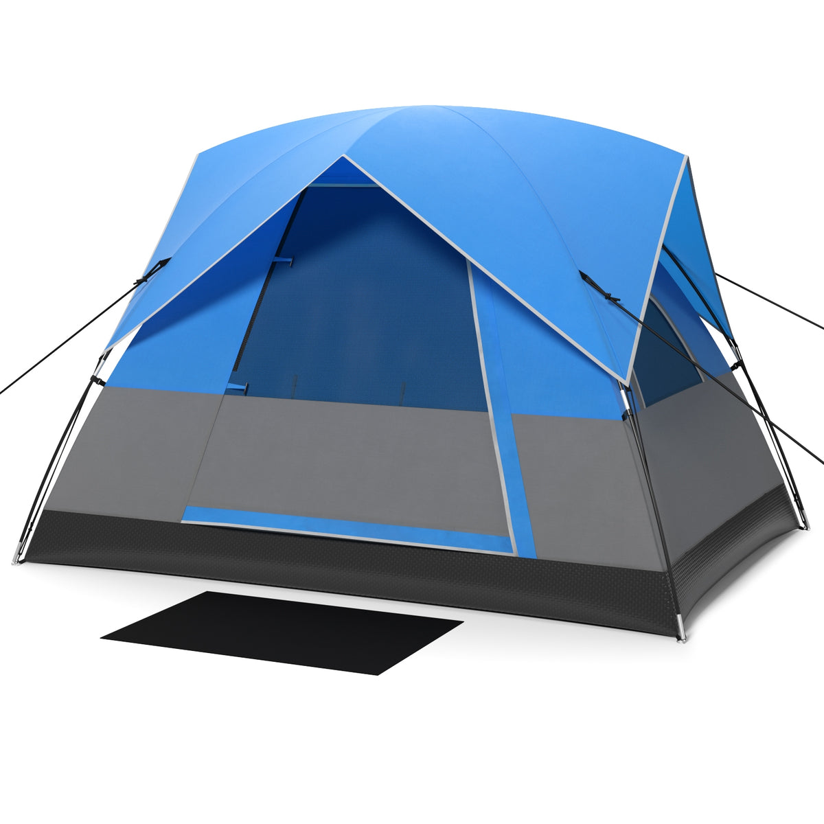 3 Person Outdoor Camping Tent with Removable Floor Mat for Camping Hiking Traveling-Blue-Tents-DECOROLALA