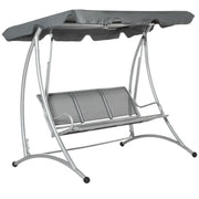 3 Person Patio Swing Canopy Dark Grey 616lbs-DECOROLALA
