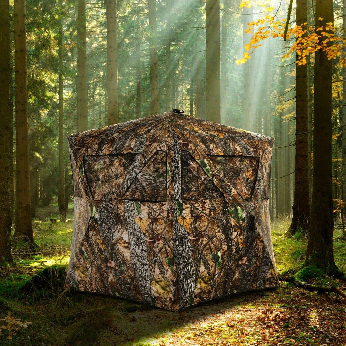 3 Person Portable Pop-Up Ground Hunting Blind with Tie-downs-Tents-DECOROLALA