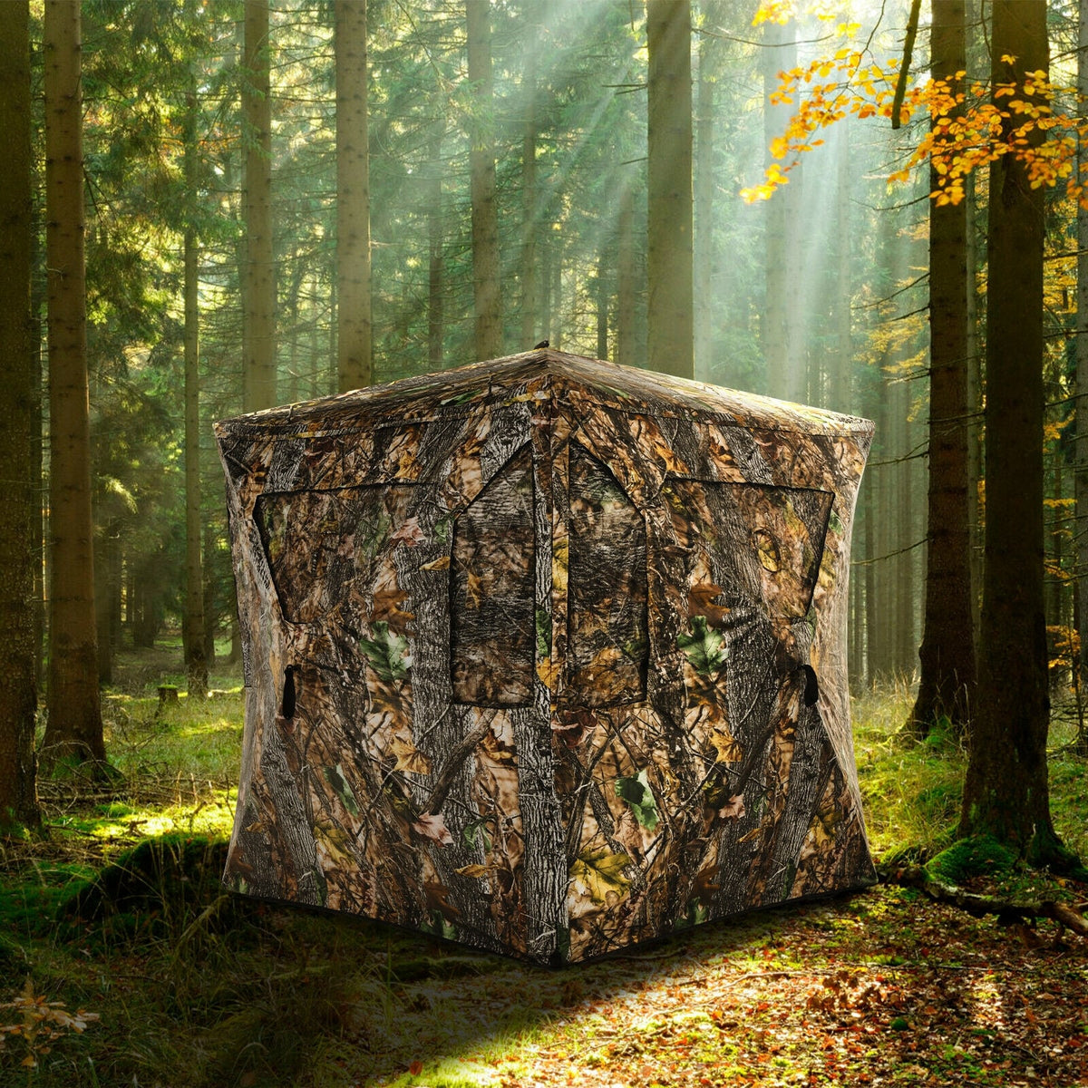 3 Person Portable Pop-Up Ground Tent with Gun Ports and Carrying Bag-Tents-DECOROLALA