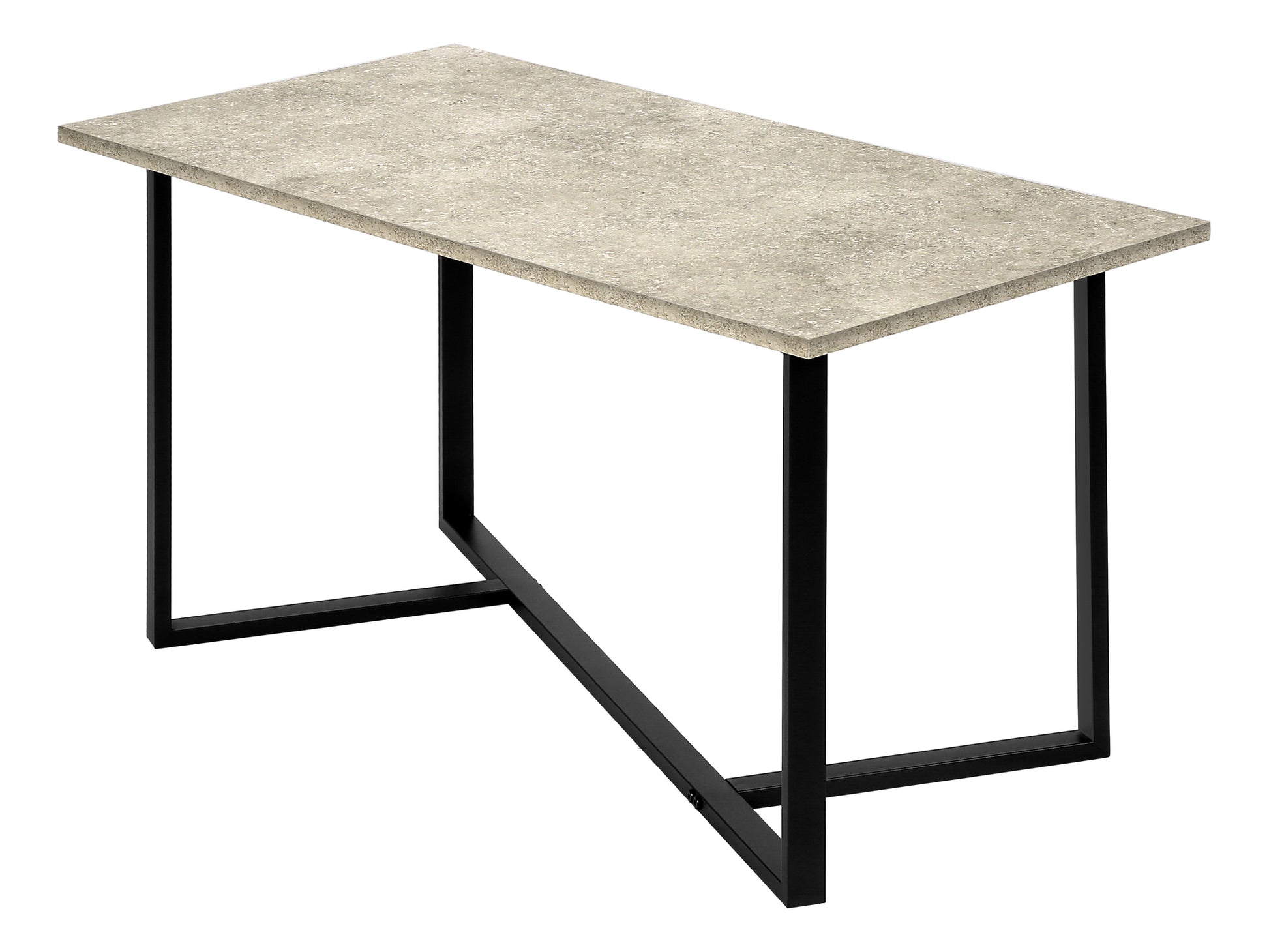 3-Piece Coffee Table Set Cream Stone Black Metal-Table Set-DECOROLALA