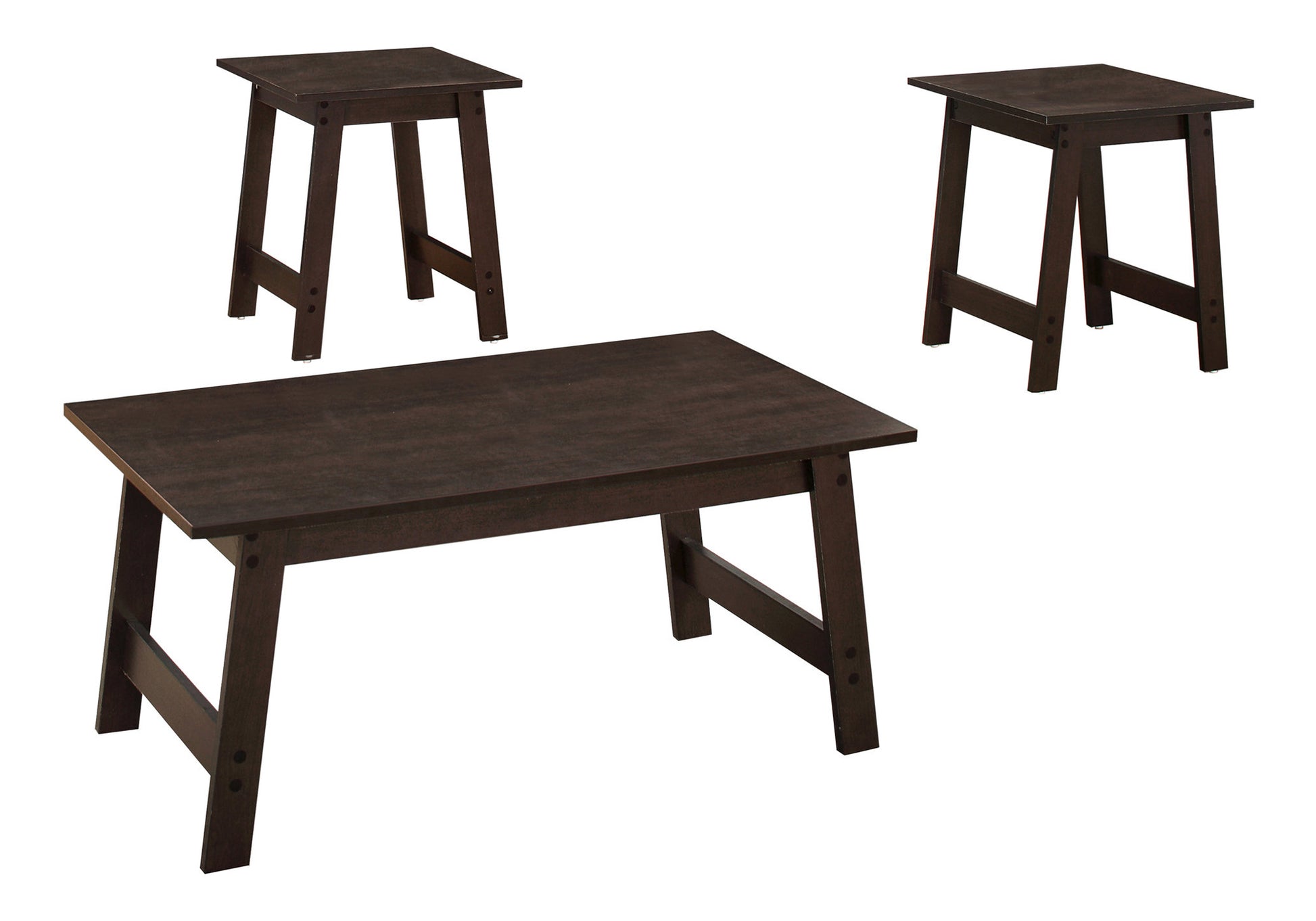 3-Piece Coffee Table Set, Espresso-Table Set-DECOROLALA