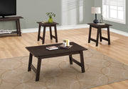 3-Piece Coffee Table Set, Espresso-Table Set-DECOROLALA