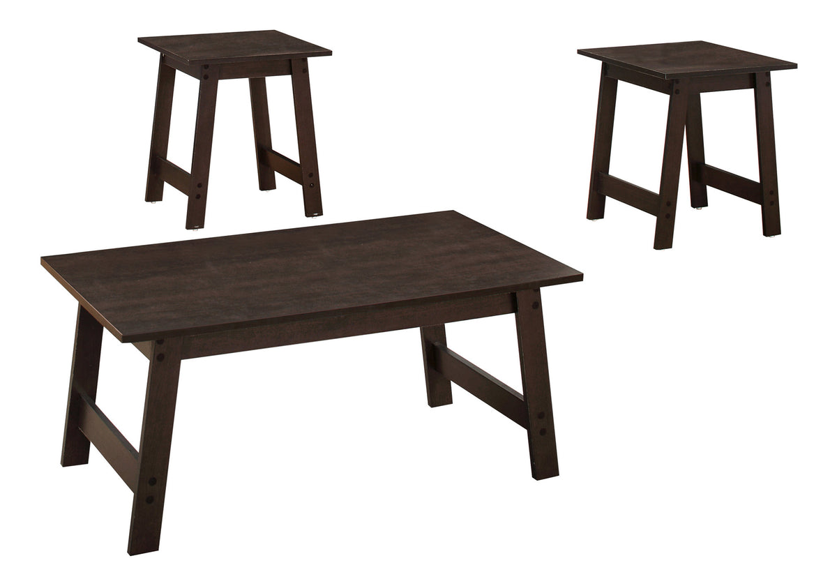 3-Piece Coffee Table Set, Espresso-Table Sets-DECOROLALA