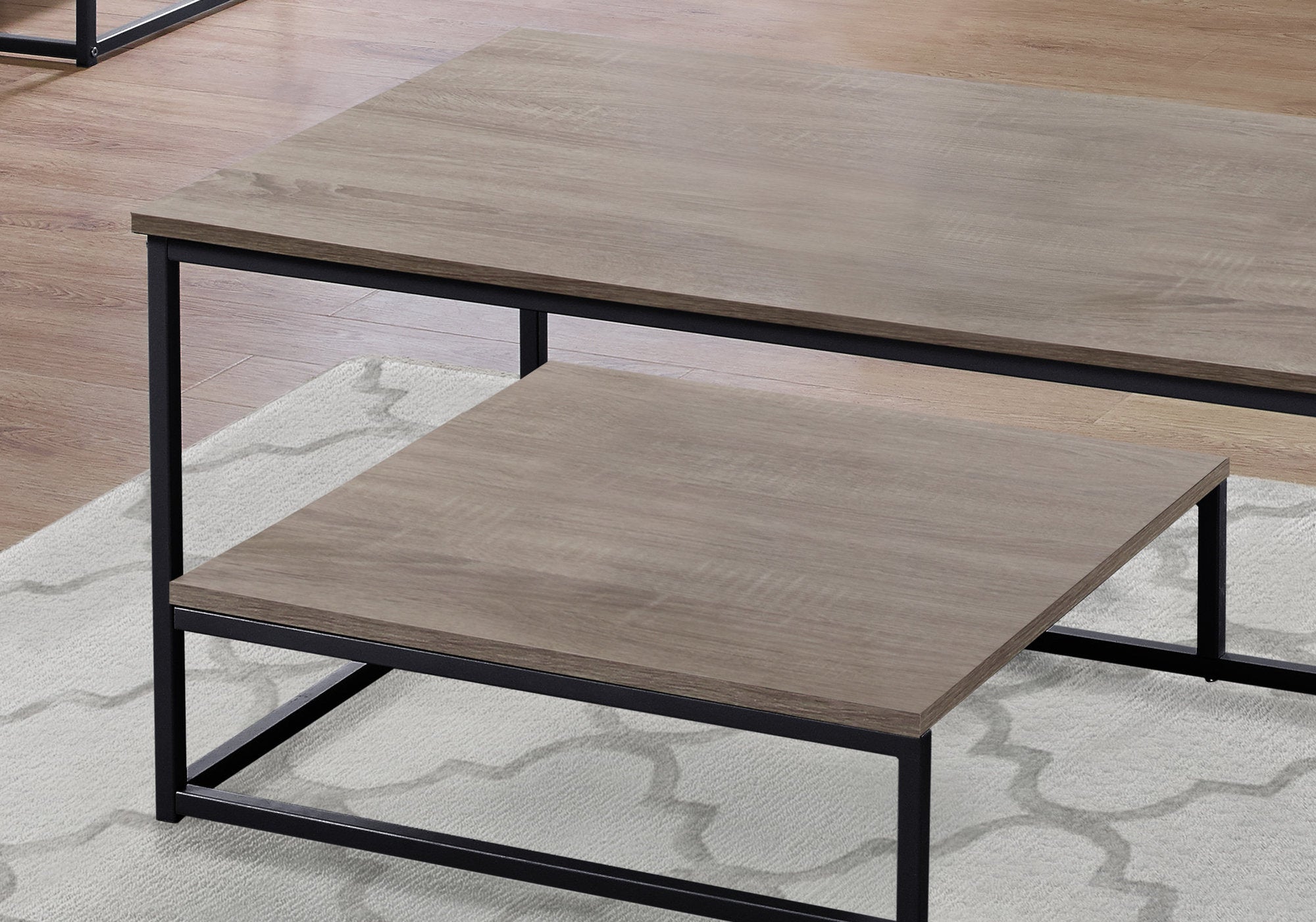 3-Piece Coffee Table Set with End Tables, Dark Taupe-Table Set-DECOROLALA