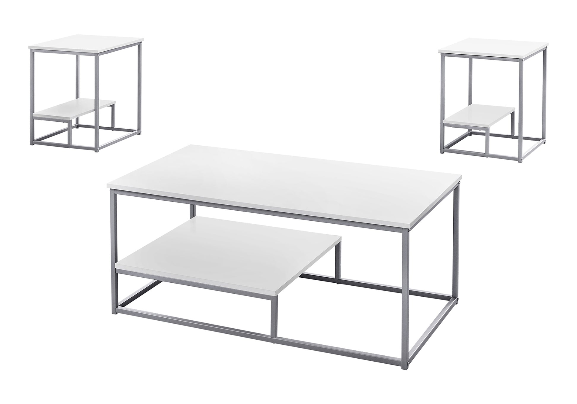 3-Piece Coffee Table Set with End Tables, Dark Taupe-Table Set-DECOROLALA