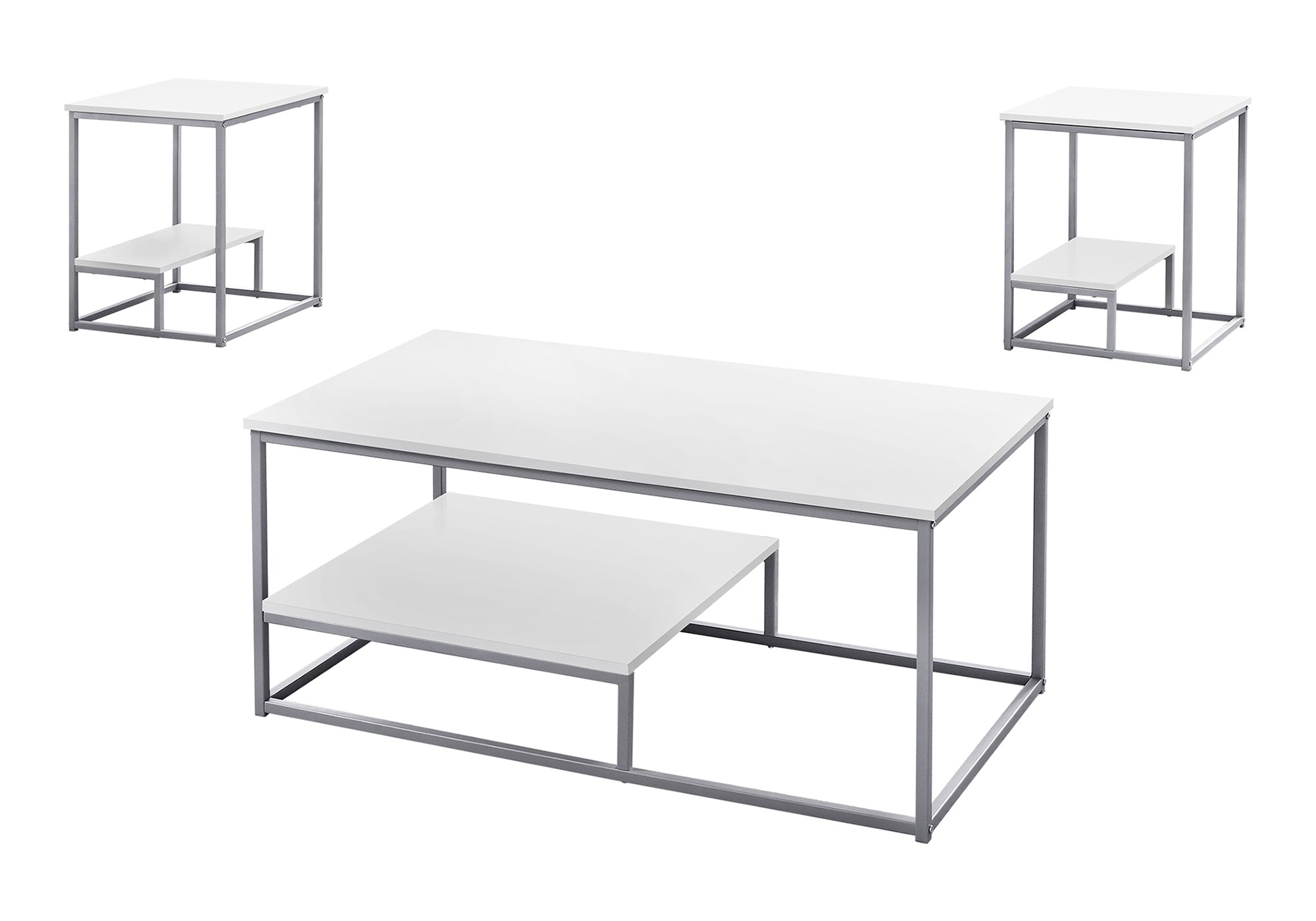 3-Piece Coffee Table Set with End Tables, Dark Taupe-Table Set-DECOROLALA