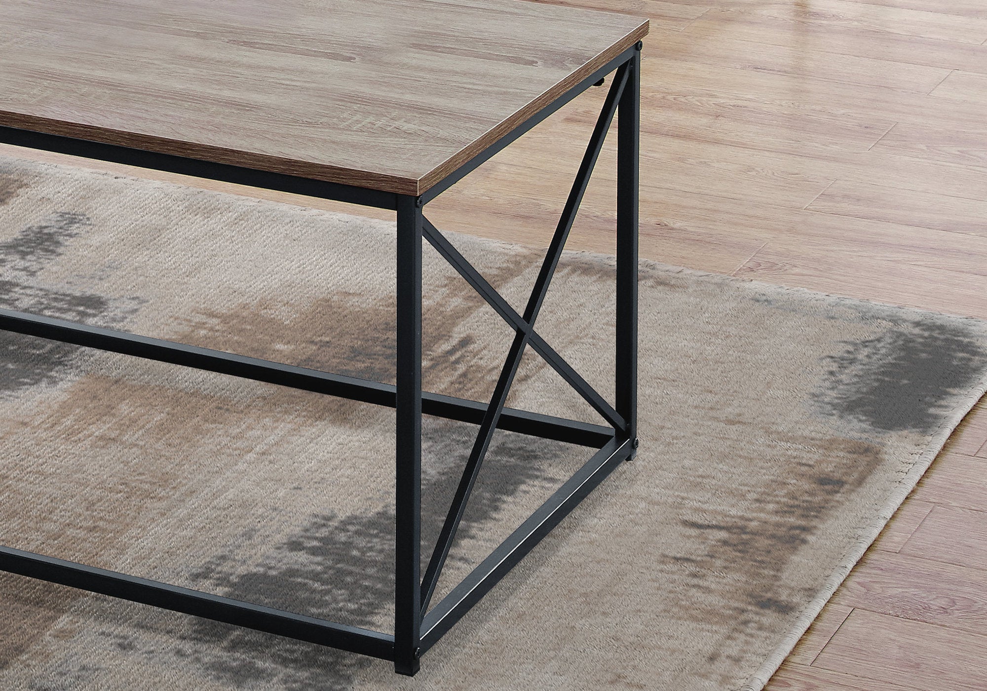 3-Piece Coffee Table Set with End Tables, Taupe Wood-Table Set-DECOROLALA